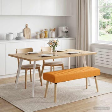 vidaXL Kanaal-geplooide bank Donkergeel 110 x 40 x 46 cm, Huis en Inrichting, Verzenden, Nieuw, Stof