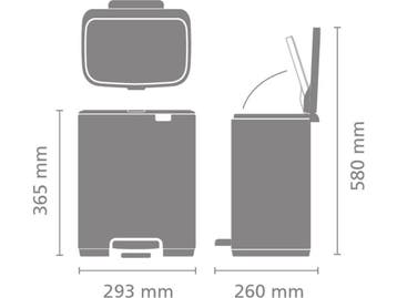 Brabantia Bo Pedaalemmer - 12 liter - Soft-close - Matt, Verzenden, Zo goed als nieuw