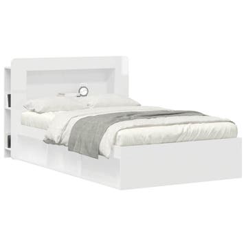 vidaXL Hoofdbordkast met opslag Hoogglans Wit Geconstrueerd, Verzenden, Nieuw, Wit, Hout