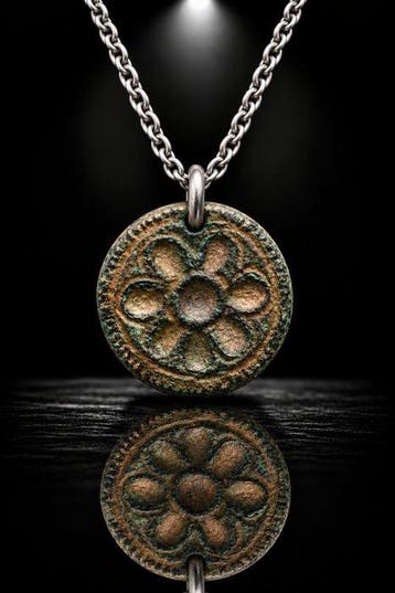 Viking periode Brons “De Zevenvoudige Bloem van het Noorden”