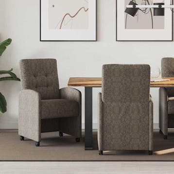 vidaXL Eetkamerstoelen met Wieltjes 2 st Faux suede leer, Huis en Inrichting, Stoelen, Verzenden, Nieuw, Grijs