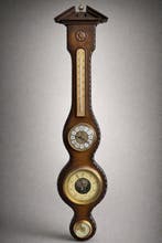 Weerstation - Verguld messing, Mahonie - Barometer Louis