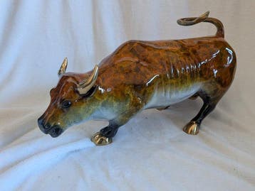 Figuur - Wall street bull - unique - Koud geverfd brons