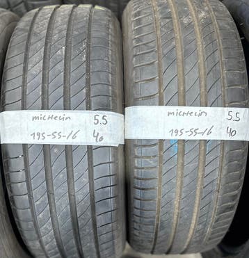 2x 195-55-16 Michelin Zomer 2x 5.5mm €40 Per Band 195 55 16, Auto-onderdelen, Banden en Velgen, Ophalen, Gebruikt, 16 inch, Band(en)