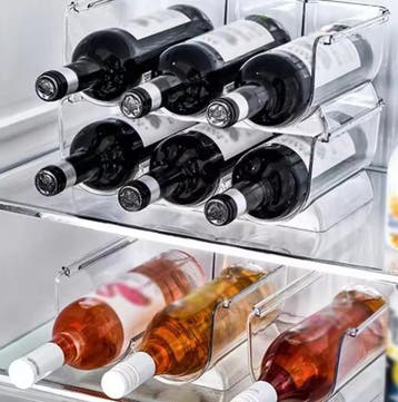 Transparant Stapelbaar Wijn- en Flessenrek voor Koelkast en, Verzenden, Nieuw