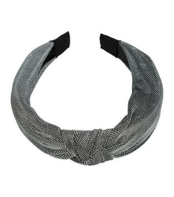 Haarband Diadeem 3cm – Knoop - Glitter – Zilver Grijs, Nieuw