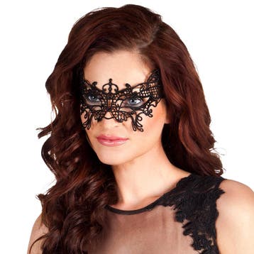 Kanten masker zwart (Vlinder), Verzenden, Nieuw