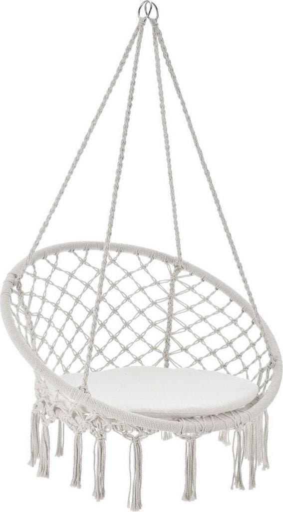 Eenpersoons Hangstoel Cadras - Beige - 105 x 60 cm - Incl. Z, Huis en Inrichting, Stoelen, Nieuw, Verzenden