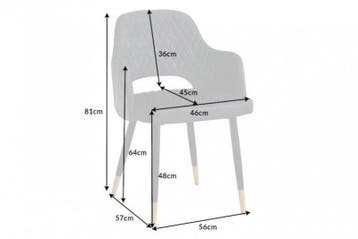 Elegante stoel PARIS grijs fluweel decoratief quilten en, Huis en Inrichting, Stoelen, Ophalen of Verzenden, Nieuw