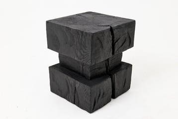 Logniture - Bijzettafel - Massief hout, met kettingzaag