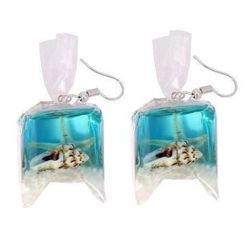 Fako Bijoux - Oorbellen - Zeedieren In Een Zakje – Blauw, Verzenden, Nieuw