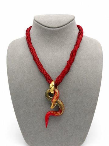 24 karaat - Murano-glas, Geel goud - Ketting met hanger -