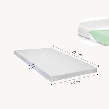 Tweepersoonsbed Tröstiar met matras en LED 180x200 cm beige, Verzenden, Nieuw