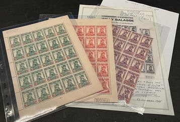 België 1914/1915 - Standbeeld van Mérode - in velletjes o.a., Gestempeld