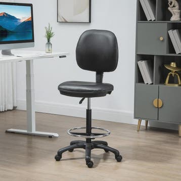 Zwarte Kruk met Wielen, In Hoogte Verstelbaar (69-91 cm), Ve, Verzenden, Nieuw