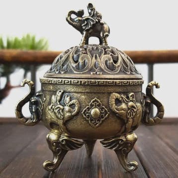 Bronzen Olifant Lotus Wierookbrander - Sfeervolle Decoratie, Verzenden, Nieuw in verpakking