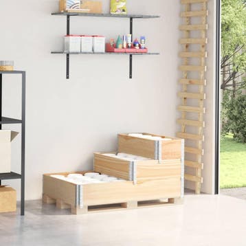 vidaXL Verhoogde plantenbak 3-laags 120x80 cm massief, Tuin en Terras, Verzenden, Nieuw, Hout, 60 tot 100 cm