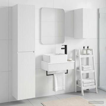 vidaXL Badkamermeubelset 3 st Wit 33 x 34,5 x 160 cm Bewerkt, Huis en Inrichting, Verzenden, Nieuw