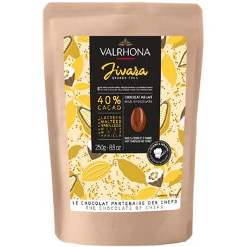 Valrhona Chocolade Druppels Melk Jivara (40%) 250g, Verzenden, Nieuw