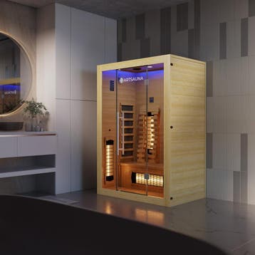 Infraroodkabine / Sauna Kiruna 130 Premium - 190 x 130 x 105, Sport en Fitness, Sauna, Verzenden, Nieuw