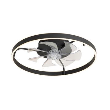 Plafondventilator zwart 70cm incl. LED dimbaar met, Verzenden, Nieuw, Design