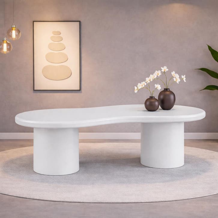 Design Eettafel Organisch – Betonlook – 200 cm, Huis en Inrichting, Tafels | Eettafels, 100 tot 150 cm, 200 cm of meer, Overige vormen