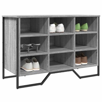 vidaXL Schoenenkast 90x38x61,5 cm bewerkt hout grijs sonoma, Verzenden, Nieuw