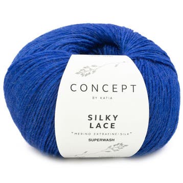 Katia Concept Silky Lace - 191 koningsblauw - Merino/Zijde, Hobby en Vrije tijd, Breien en Haken, Ophalen of Verzenden, Nieuw