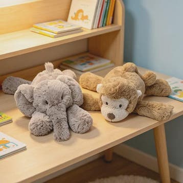 Pluche Olifant & Aap Knuffel - Zacht en Knuffelbaar Speelgoe