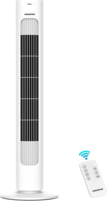 Torenventilator - Fluisterstil - Oscillatie - Wit - Aigostar, Witgoed en Apparatuur, Ventilatoren, Verzenden, Zo goed als nieuw