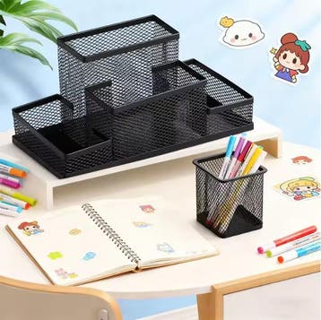 Zwarte Mesh Bureau Organizer Pennenhouder Kantoor Bureau, Verzenden, Nieuw