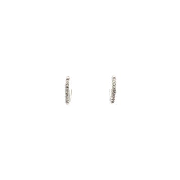 Witgouden oorringen met diamant 14 karaat, Sieraden, Tassen en Uiterlijk, Oorbellen, Verzenden, Zo goed als nieuw, Goud