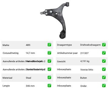 Draagarm Kia Ceed 1.4 CVVT (ED) Van 2009-07 tot 2012-12 - Au, Verzenden, Nieuw, Kia