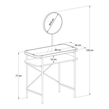 Kaptafel Hjelmeland met spiegel 129x80x44 cm zwart [en.casa], Verzenden, Nieuw