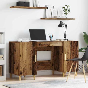 vidaXL Bureau Oud Hout Bewerkt hout 140 x 50 x 75 cm, Huis en Inrichting, Verzenden, Nieuw