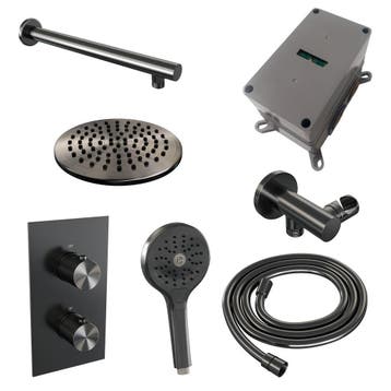 Brauer Gunmetal Carving Thermostatische Regendoucheset, Ophalen of Verzenden, Nieuw