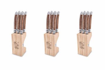 Laguiole - 18x Steak Knives - Brown - style de -