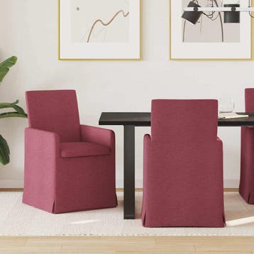 vidaXL Eettafelstoelen 2 st Stof Wijnrood 57 x 67 x 95 cm, Verzenden, Nieuw, Rood