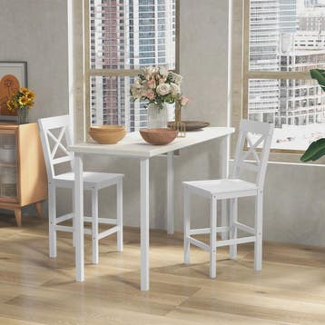 Set van 2 Houten Barkrukken - Landelijke Stijl, 60cm Hoog me, Verzenden, Nieuw