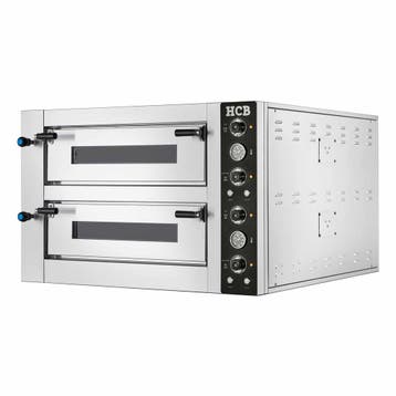 HCB Pizzaoven - 2 x 4 pizzas - 34 cm doorsnede - 400V - RVS, Verzenden, Nieuw in verpakking, Overige typen