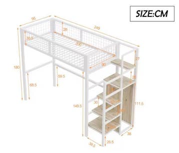 Stapelbed 90x200 / 140x200 cm met Ladder en Opbergplank, Verzenden, Nieuw