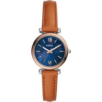 Fossil Carlie Mini Horloge ES4701 Dameshorloge 28 mm - Bruin, Verzenden, Nieuw