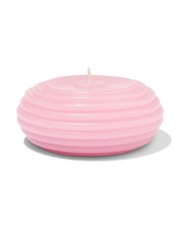 HEMA Vormkaars 10x4.5cm ribbel lichtroze, Verzenden, Nieuw