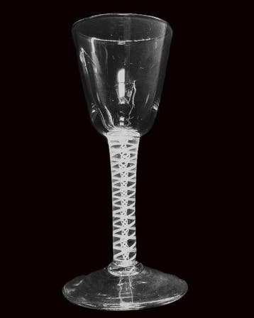Wijnglas - Ondoorzichtig Twist-wijnglas c1760 - Loodglas -, Antiek en Kunst, Antiek | Glas en Kristal