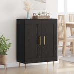 vidaXL Dressoir Zwart Eiken 69,5 x 34 x 90 cm Gemonteerd, Verzenden, Nieuw, Overige houtsoorten, Minder dan 50 cm