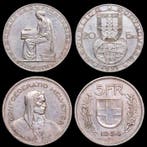 Portugal, Zwitserland. 5 Francs 1953 y 1954 (2 monedas)