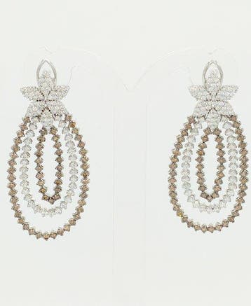 Oorbellen - 18 karaat Witgoud Diamant (Natuurlijk), Sieraden, Tassen en Uiterlijk, Oorbellen, Nieuw