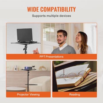 Verstelbare Projector Statief met Telefoonhouder en Dienblad, Verzenden, Nieuw