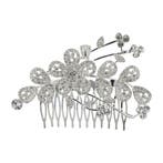 Haarspeld Sierkam Opsteekkam 10cm - Bloemen - Strass, Nieuw