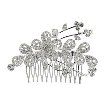 Haarspeld Sierkam Opsteekkam 10cm - Bloemen - Strass, Nieuw